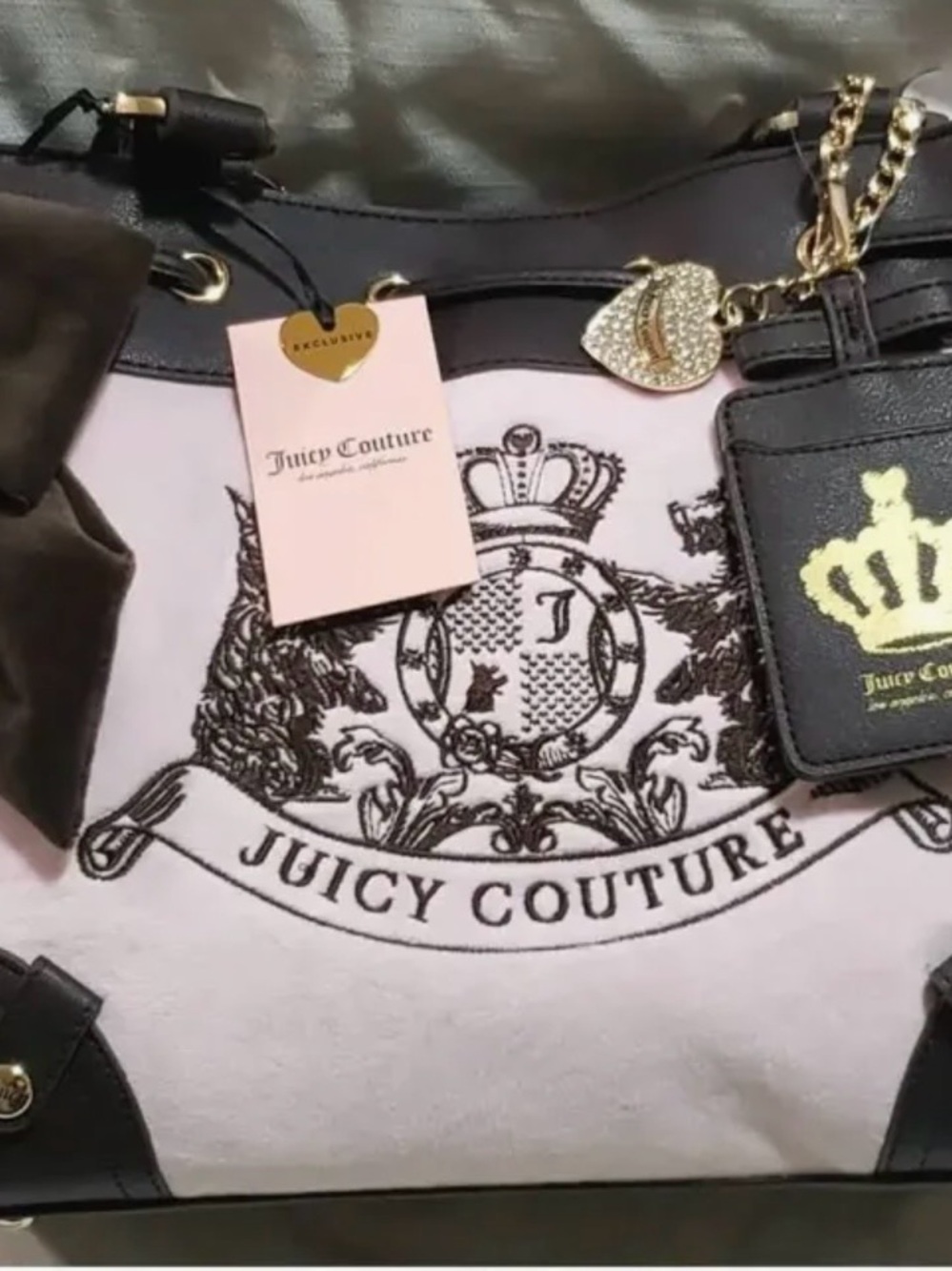Juicy Couture Classic Scottie Dogs Tote bag.       And wallet Chiffon Pink